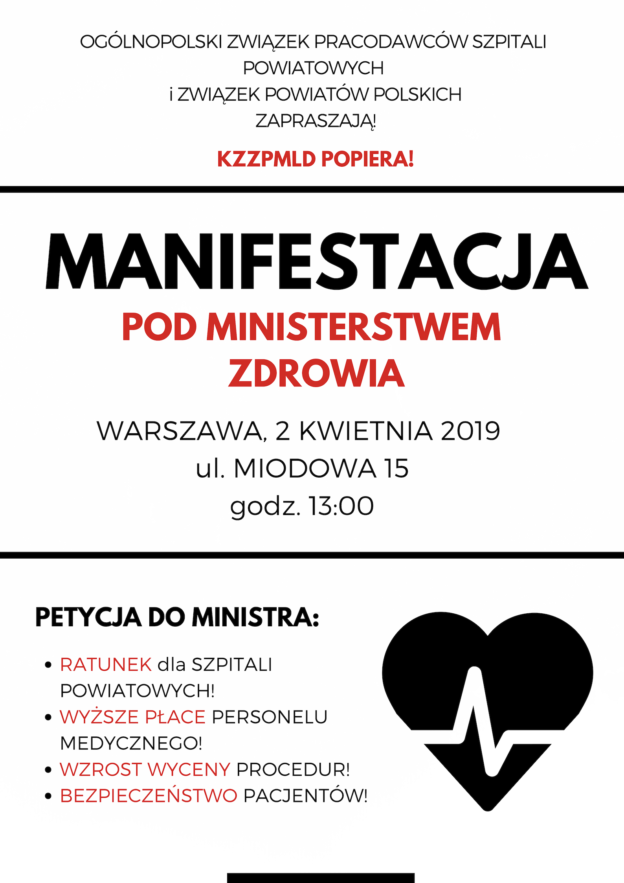 2019-04-02 Zaproszenie na MANIFESTACJĘ pod Ministerstwem Zdrowia